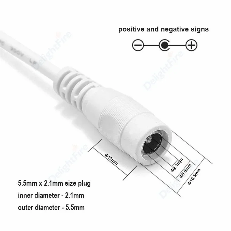 0.5m-10m DC Power Cable 5.5*2.1mm Female Male Plug Power Adapter Connector Cord for LED Strip CCTV Camera Router Monitor Speaker