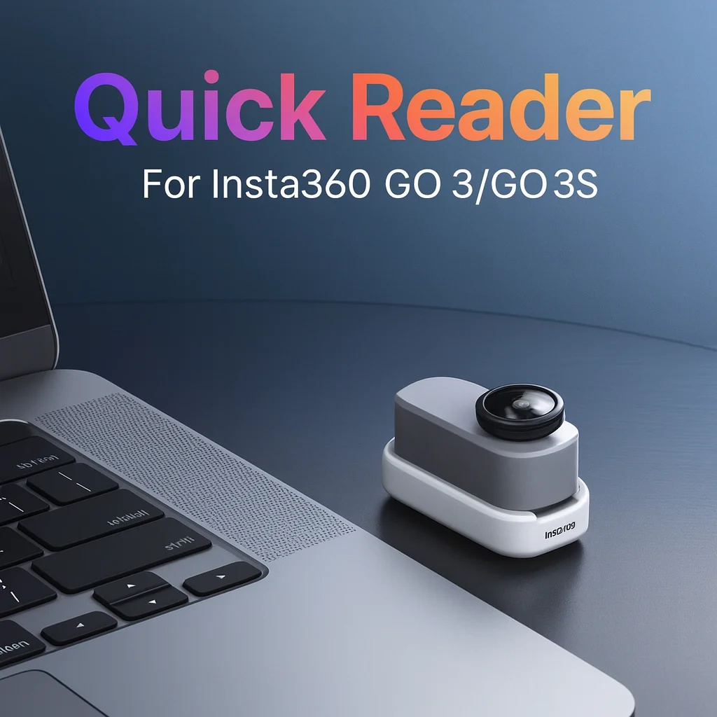 Quick Reader for Insta360 GO 3/GO 3S | High-Speed Type-C & Lightning Adapter | Plug & Play Transfer, External Memory Expansion