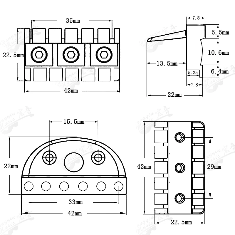 Kopflose E-Gitarre, Pillow String, Pillow String Lock, Pillow String Lock, Gitarrenschloss, 42mm Zubehör für E-Gitarren – Detail 2