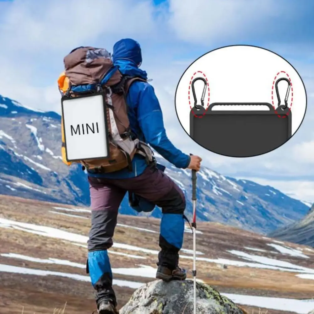 

Black/White 1:1 Fit Mini Protective Case Silicone with 2 Carabiner Mini Protective Cover Skin Friendly Anti-skid ZY-85 Mini