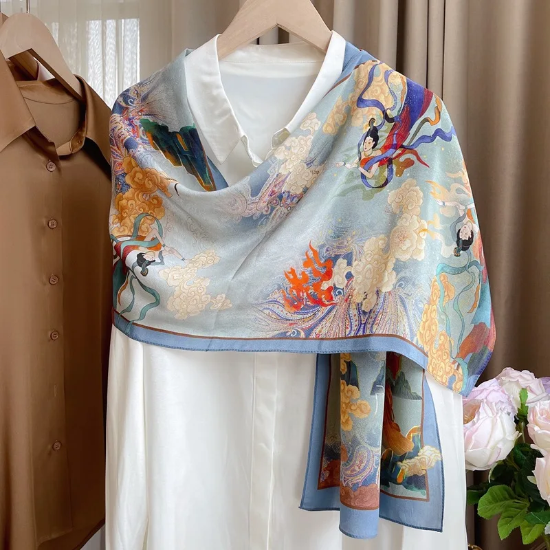 

Hangzhou silk double crepe scarf long scarf spring and autumn women summer mulberry silk scarf ribbon