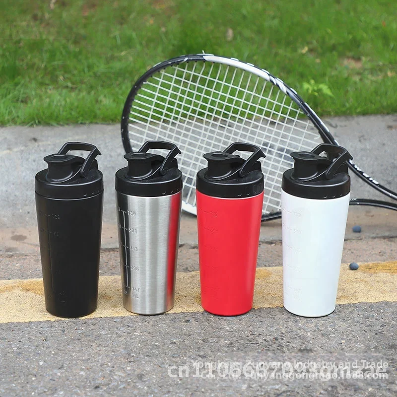 

Portable Sports Shake Cup 750ml Stainless Steel Milkshake Mixing Cup Leakproof Outdoor Fitness Drinking Cylinder for All Users