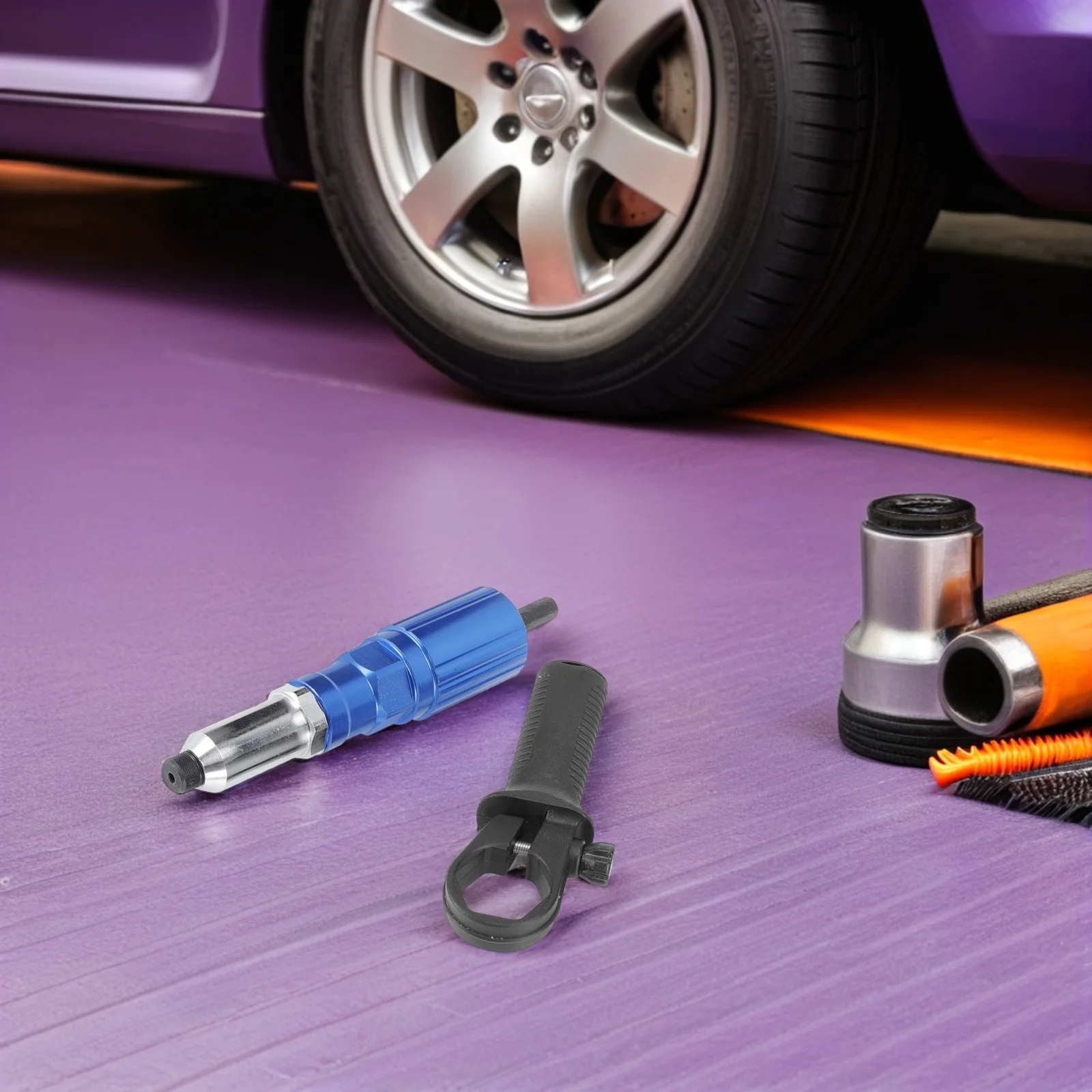 1Set Electric Rivet Gun Aluminum Alloy Riveter Adapter Cordless Drill Converter Kit for Workshop Automotive Furniture Assembly