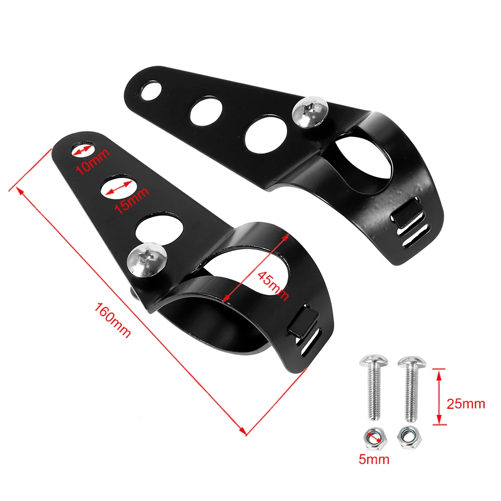 حامل مصباح أمامي عالمي للدراجات النارية ، حامل مصباح أمامي ، شوكة محرك قابلة للتعديل ، مفرمة أذن ، مشبك 27-36 ، 38-48