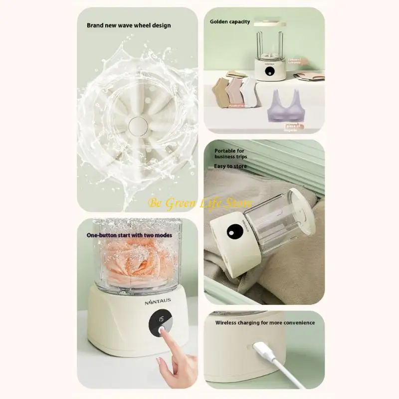 M7DF 1.5L 휴대용 미니 세탁기 무선 와셔 속옷 청정기 양말 여행 캠프 아파트 사용