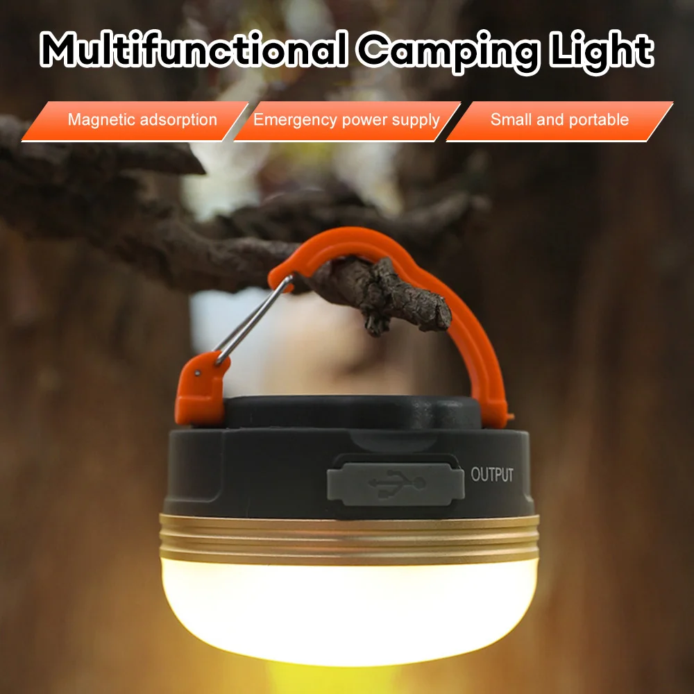 LED Camping Lantern Tents Lamp 1800mAh Portable Camping Lights Outdoor Hiking Night Hanging Lamp USB Rechargeable Lights