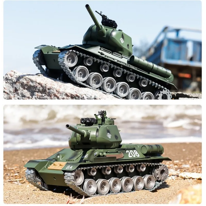 42cmスーパーアロイRC戦車おもちゃ、シミュレーションソビエトT-34戦車モデル、水爆弾を発射可能、男の子用おもちゃ、RCクローラーシャーシ面白いギフト