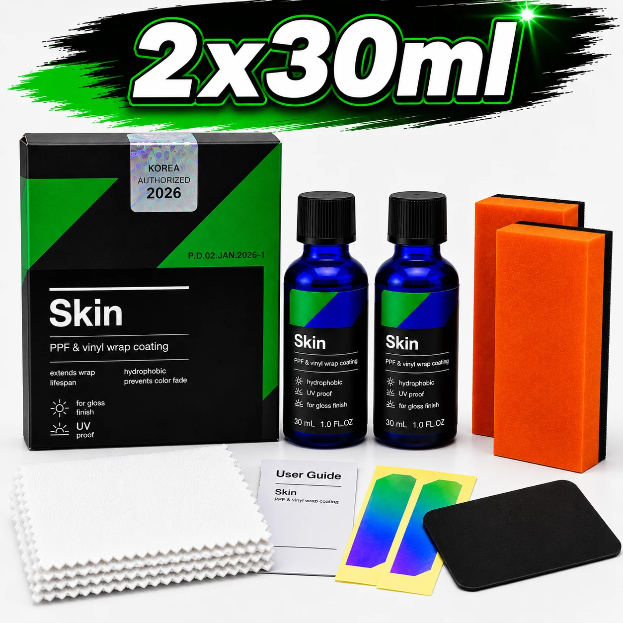 CAR CQUARTZ Skin 2* 30ML PPF Vinyl Nano Coat UV Protection for Wrapped Vehicles with Vinyl Film UVA UVB Resistant