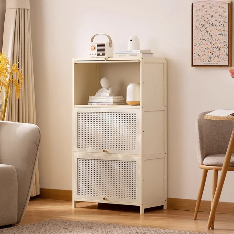 White Living Room Floor Cabinet for Tatami Bay Window Storage Cabinet Multifunctional Balcony