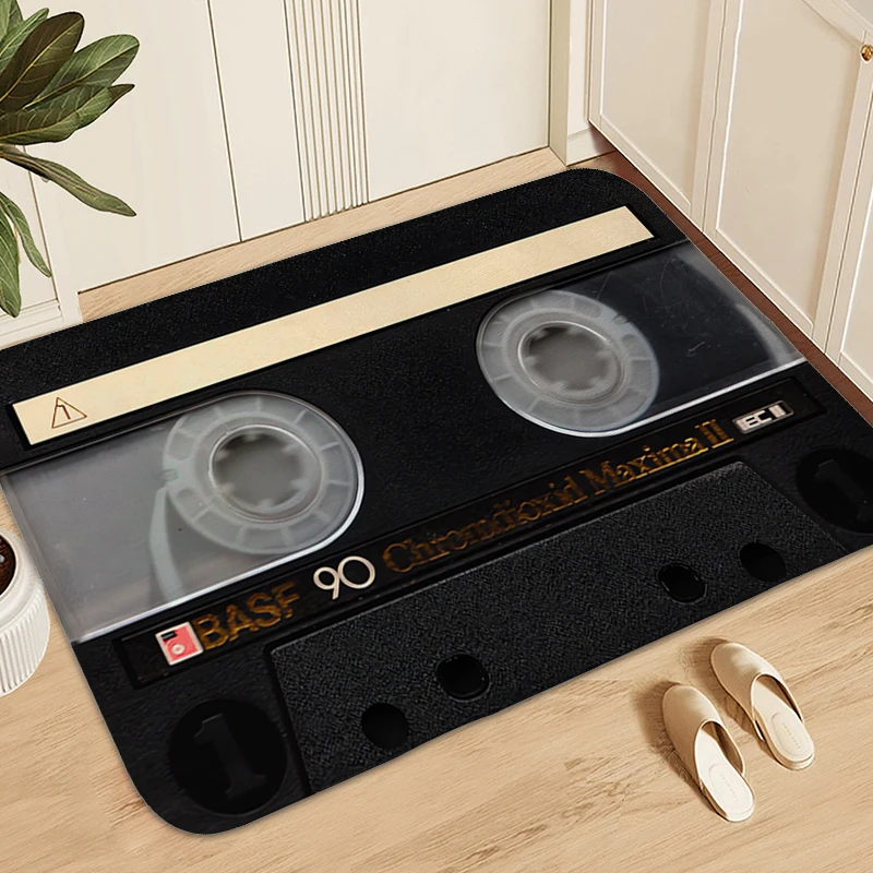 

Vintage Cassette Music Tape Home Entrance Door Doormat Mat for Hallway Bathroom Rug Aesthetic Non Slip Living Room Floor Carpets