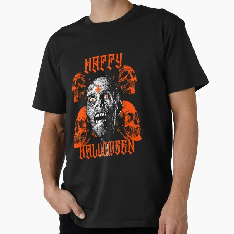 

HAPPY HALLOWEEN trick or treat zombies Horror Scary Halloween Gift t shirt for fans Large size Tops 100% cotton Printed Clothes