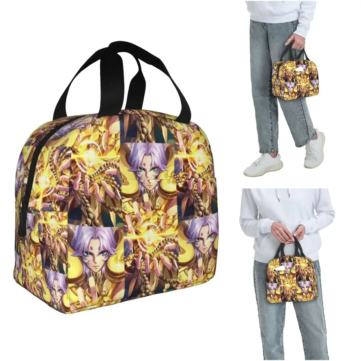 

Knights Of The Zodiac Insulated Lunch Bag for Women Office Cooler Thermal Food Box Tote Portable Lunch Boxes Container