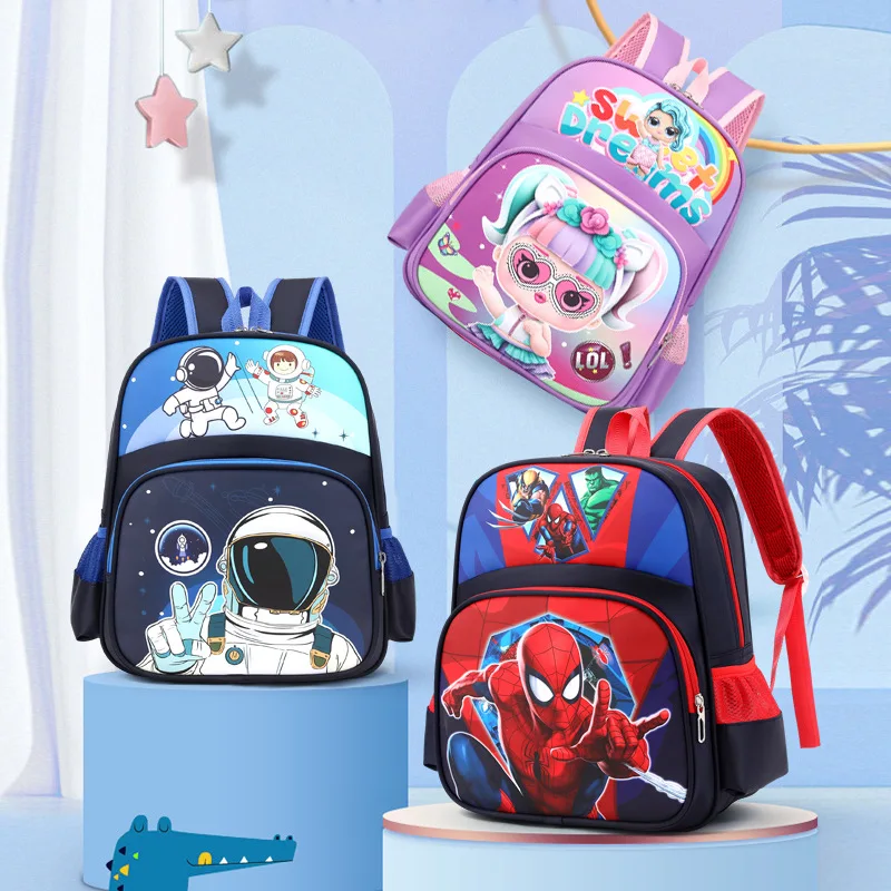 2023 Disney Frozen Kindegarten Bag For Girls Boys Elsa Anna Sophia Spider Man Student Shoulder Orthopedic Backpack Gifts Mochila