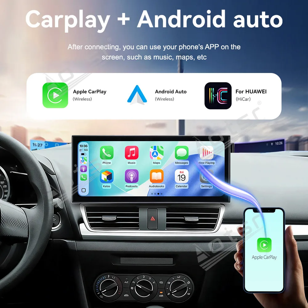 15.8 Inch Android 15 CarPlay For Mazda 3 2010-2015 Car Radio Touch Screen Multimedia Player GPS Navigation Head
