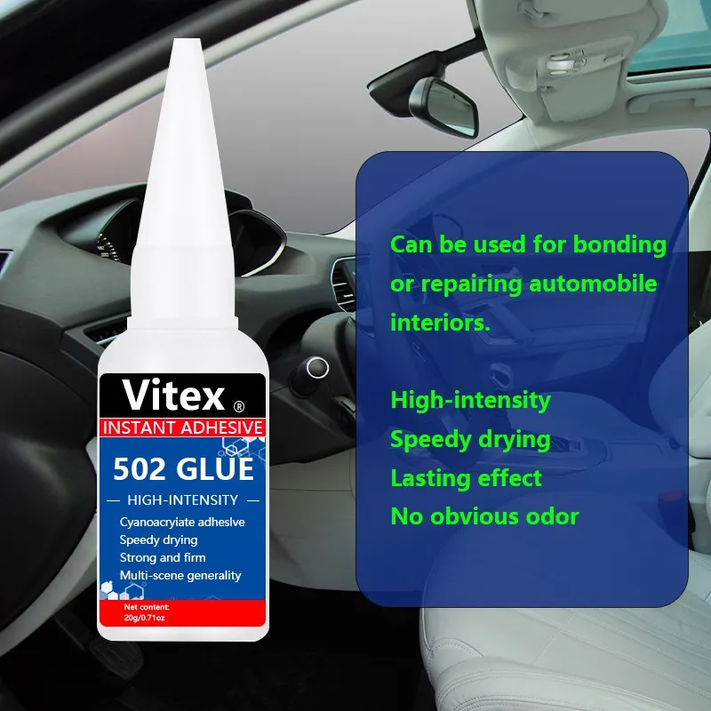 แก้วโลหะไม้ยางพาราซุปเปอร์เหลวอเนกประสงค์สำหรับซ่อมรองเท้ากาวเครื่องเขียน502หนังพันธบัตรแข็งแรงทันที