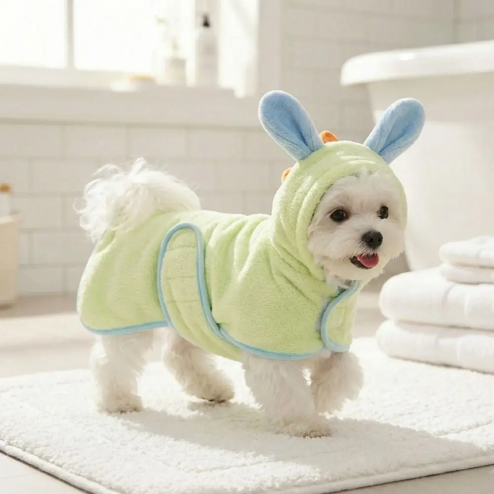 Super Absorbent Dog Hooded Bathrobe Coral Fleece Adjustable Pet Quick Drying Towel Soft Warm Microfiber Dog Towel Cat Dog - view 4