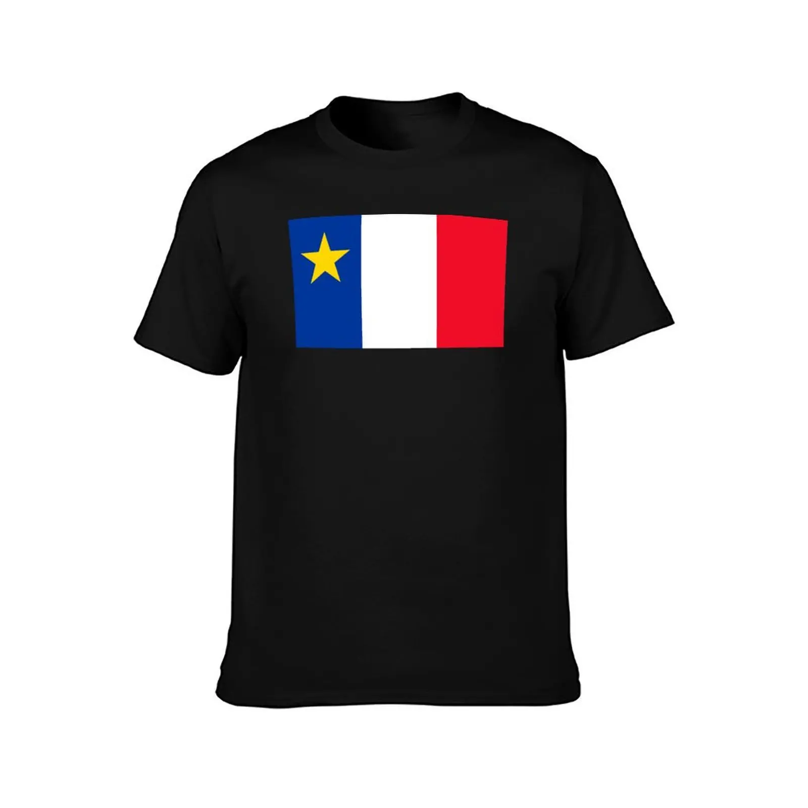 Acadian Flag T-Shirt summer clothes graphics mens workout shirts