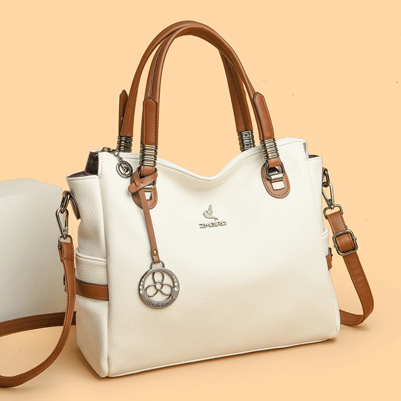 2024 New Large Capacity Women\'s Bucket Bag High Quality Soft Leather Female Handbag Luxury Trendy Girl Shoulder Bags Sac A Main