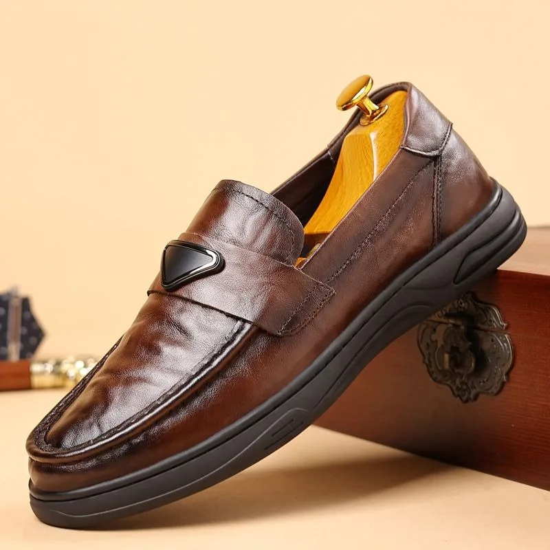 genuine leather shoes for man luxury dress loafers black brown formal shoes for man platform casual business penny loafter suit