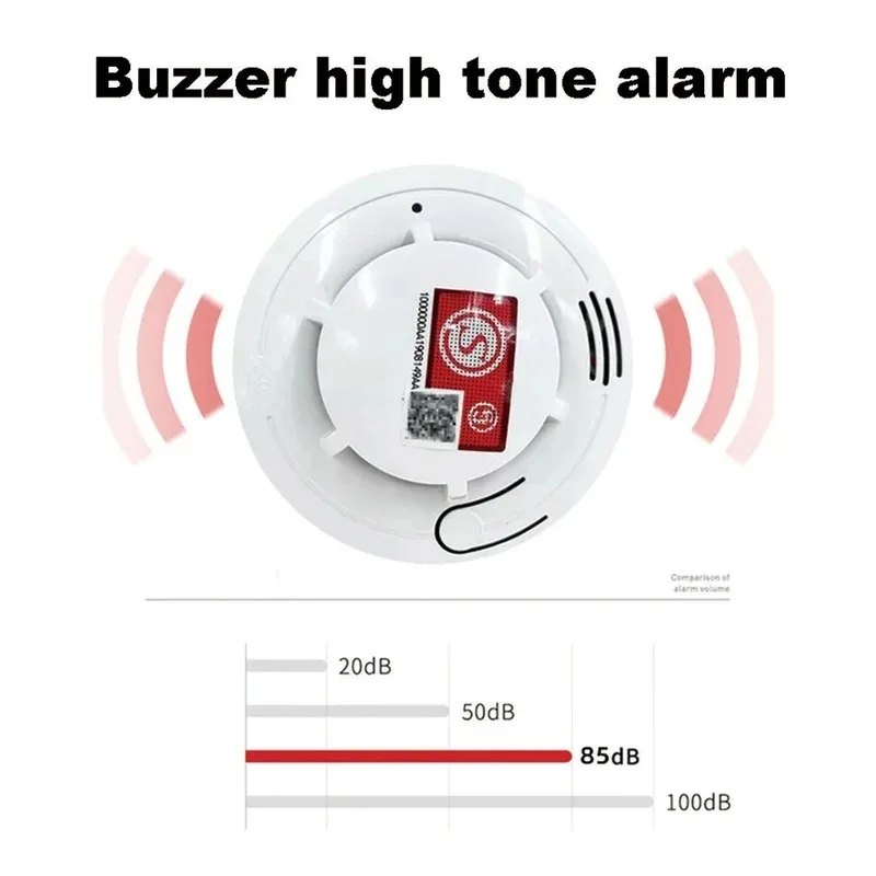 Fire Alarm Smoke Detector with Batteries Wireless Fire Smoke Detector Sensitive Smoke Detector for Shopping Mall School Home