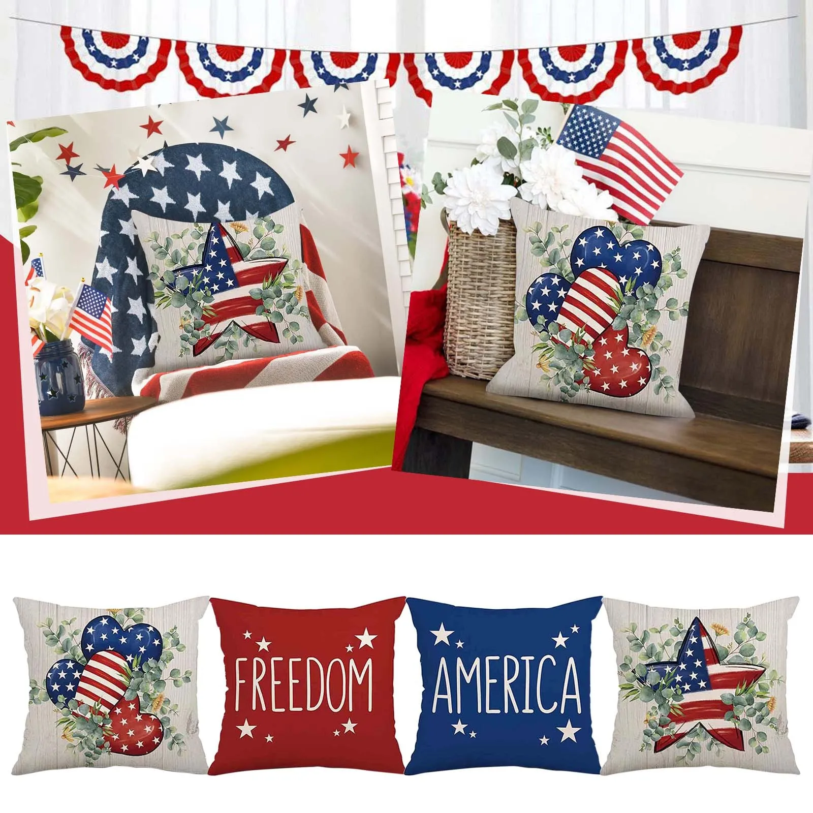 

Independence Day Pillowcases Living Room Sofa Bedroom Decoration Pillowcases