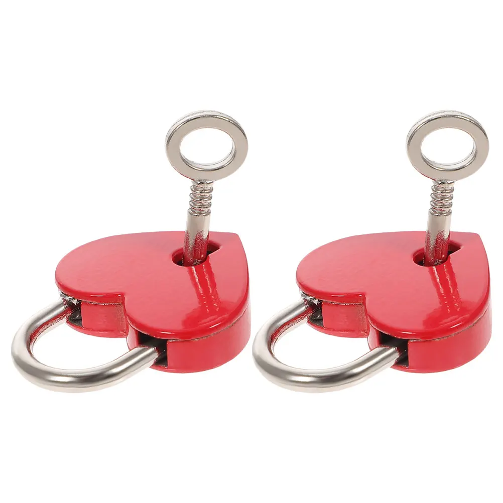 

2 Sets Heart Lock Code Locks Mini Padlocks with Keys Small Love for Bridge Journal