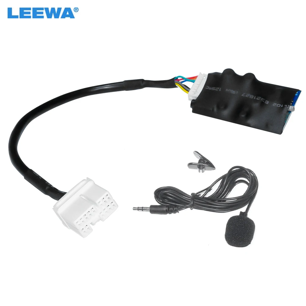 

LEEWA Car Audio Radio Adapter Bluetooth Aux Cable with Microphone Handsfree for Honda Accord Civic CRV Siming Odyssey Fit #7766