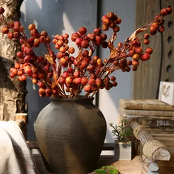 86cm Autumn Fruit Hawthorn Fruit Artificial Fruit Branch Home Decoration Flower Art Flower Arrangement Flower Decoration