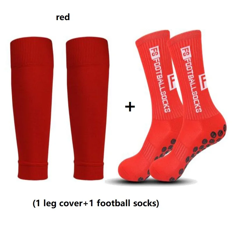 1 pair of combination fs anti-skid sports socks, football socks, and leg protection socks