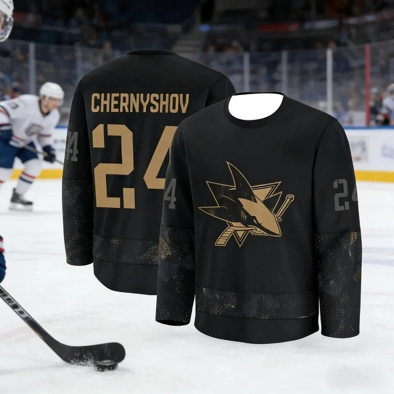 Inspired San Jose Sharks Ice Hockey Jersey Premium Edition 3D Print Quick Dry Long Sleeve Sports Shirt Men Women Adults Kids Fan