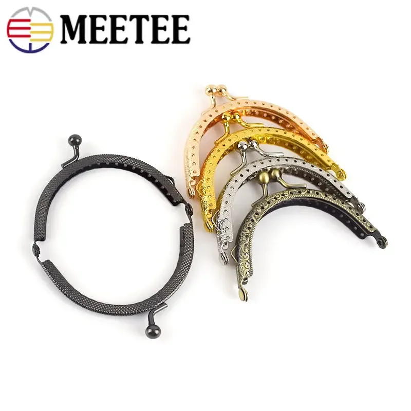 5Pcs 8.5cm Bag Lock Metal Purse Frame Kiss Clasp Locks Decoration Buckle Handbag Handle Crochet Bags Making Hardware Accessories