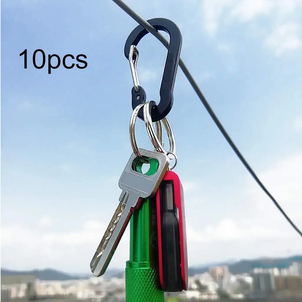 Lightweight Metal Carabiner Clips Heavy Duty Key Hook D Ring for Outdoor Camping Utility Strap Keys