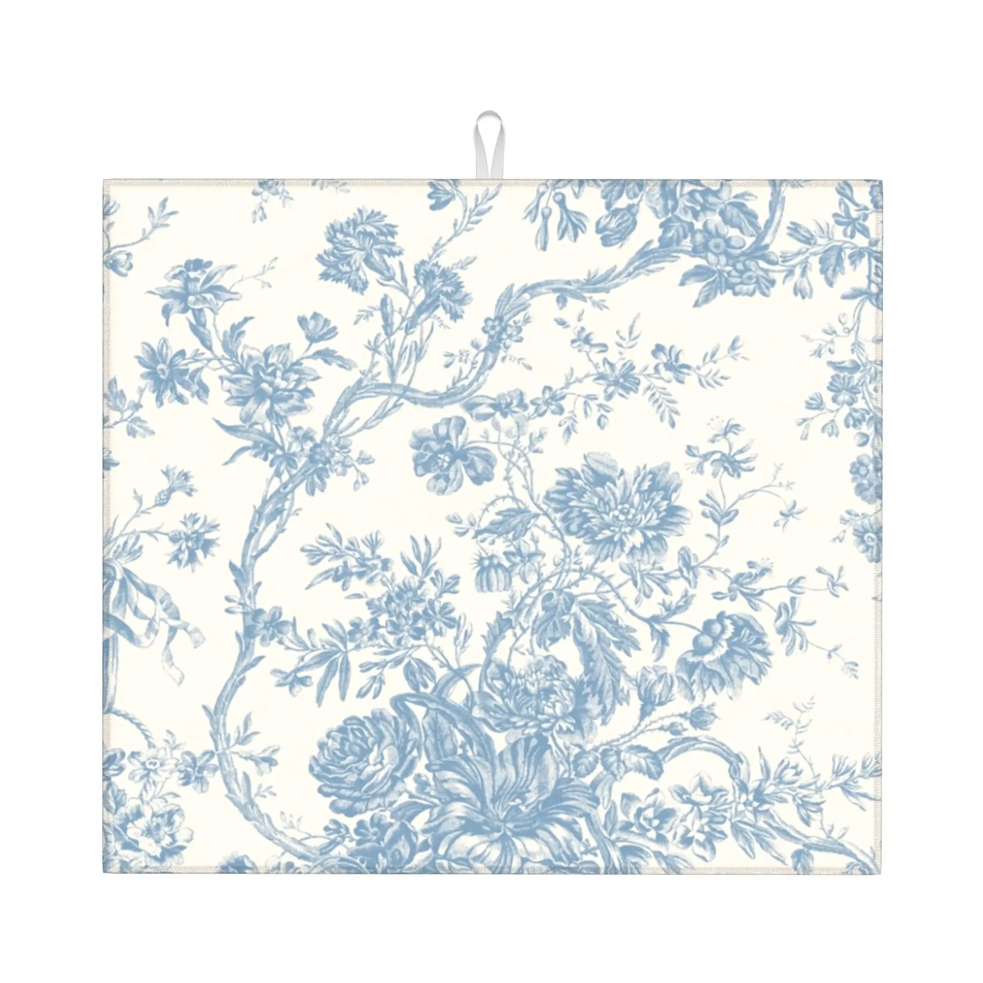 Drying Mat For Kitchen Toile De Jouy Barware Tableware Oil Proof Reusable  Washable Kitchen Sink Drying Pad
