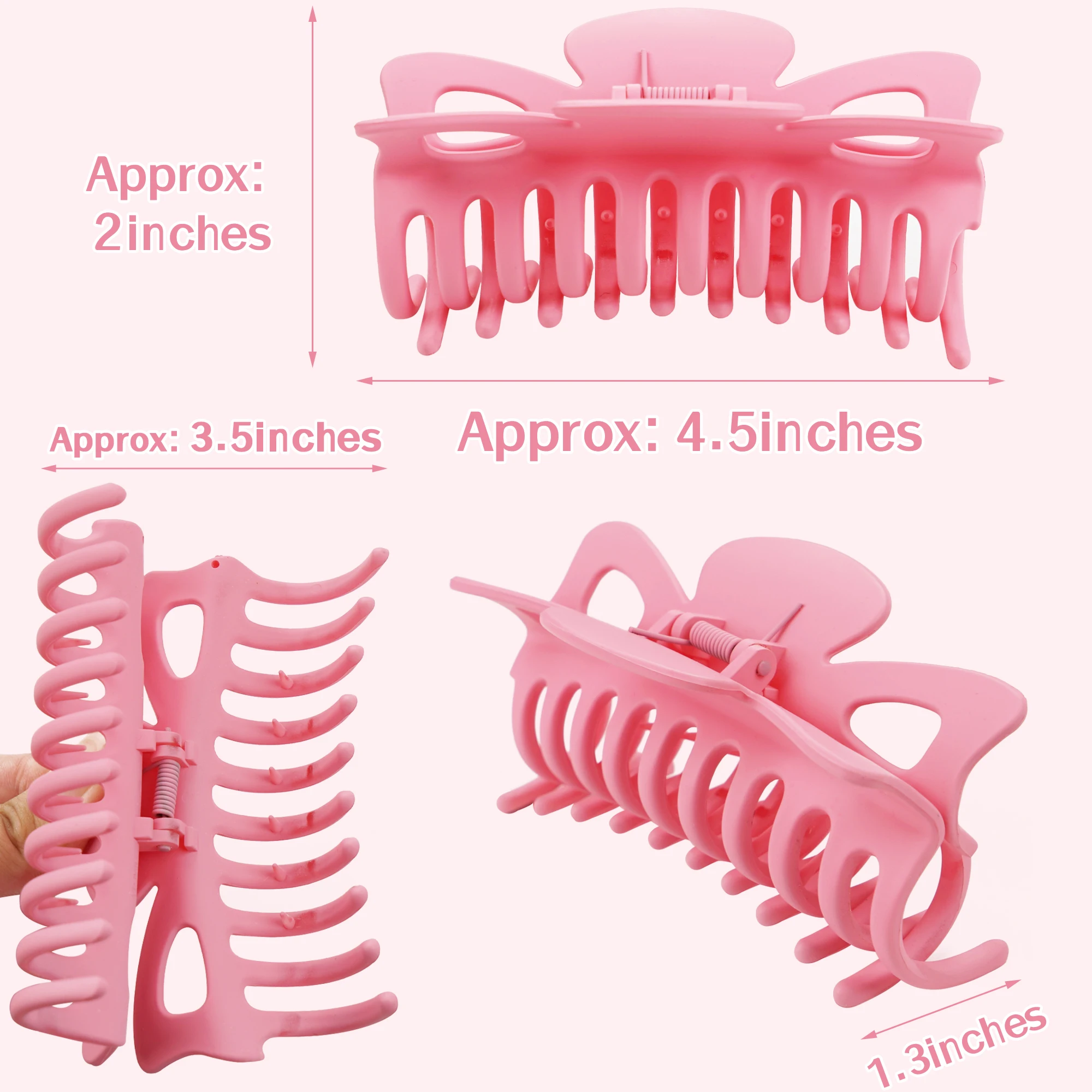 4PCS Hair Claw Clips 4 Inch Nonslip Large Crab Hairpins for Women Thin Hair Accessories Barrette Girls Gifts for Women