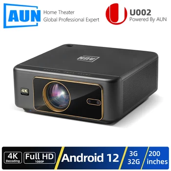AUN U002 Android 12 Projector Smart Auto Focus 3D MINI Home Theater Movie Full HD 1080P LED 4K VideoProjector Laser Phone Cinema