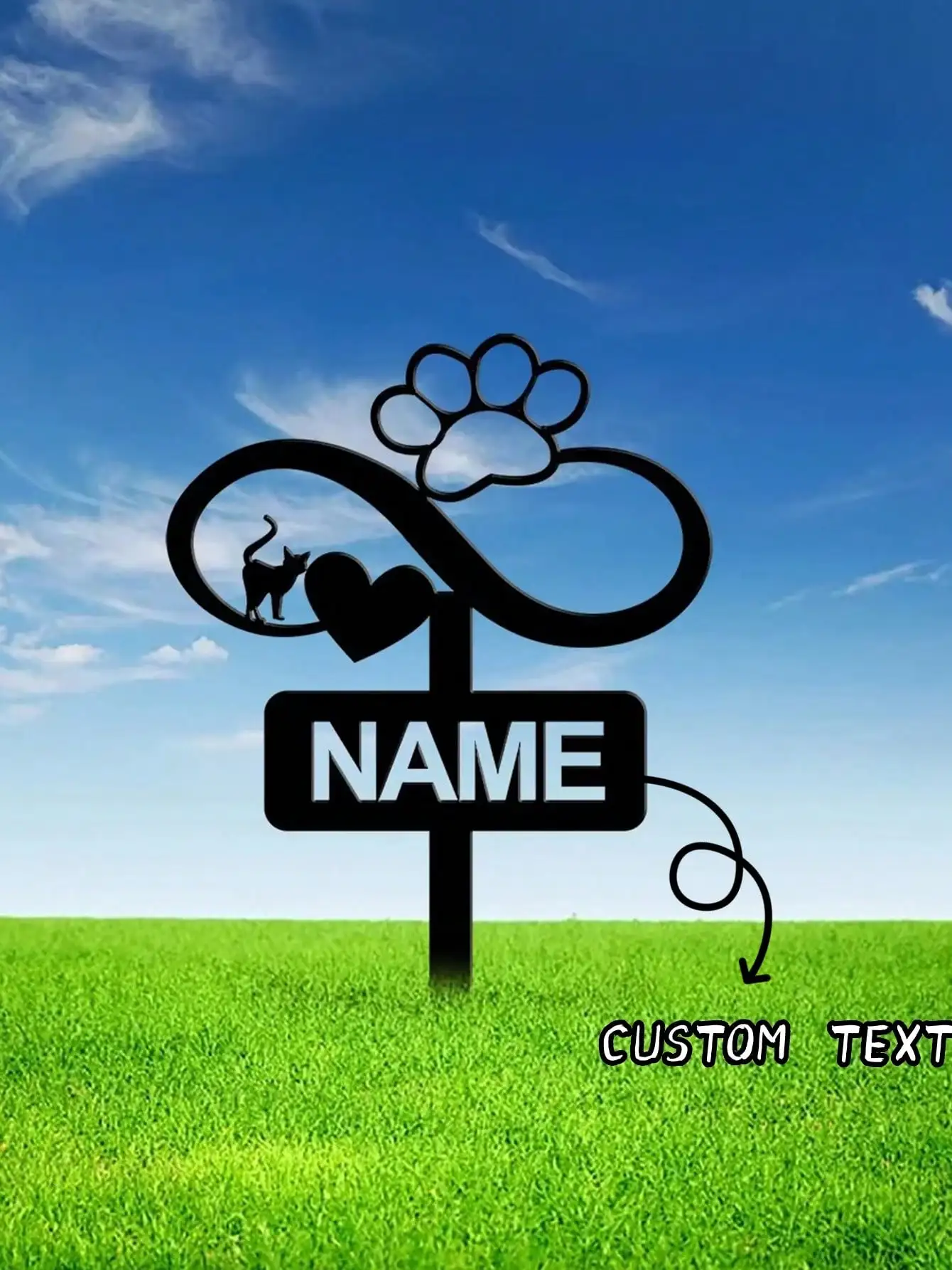 

Custom Infinity Cat Memorial Garden Flag Heart Paw Print