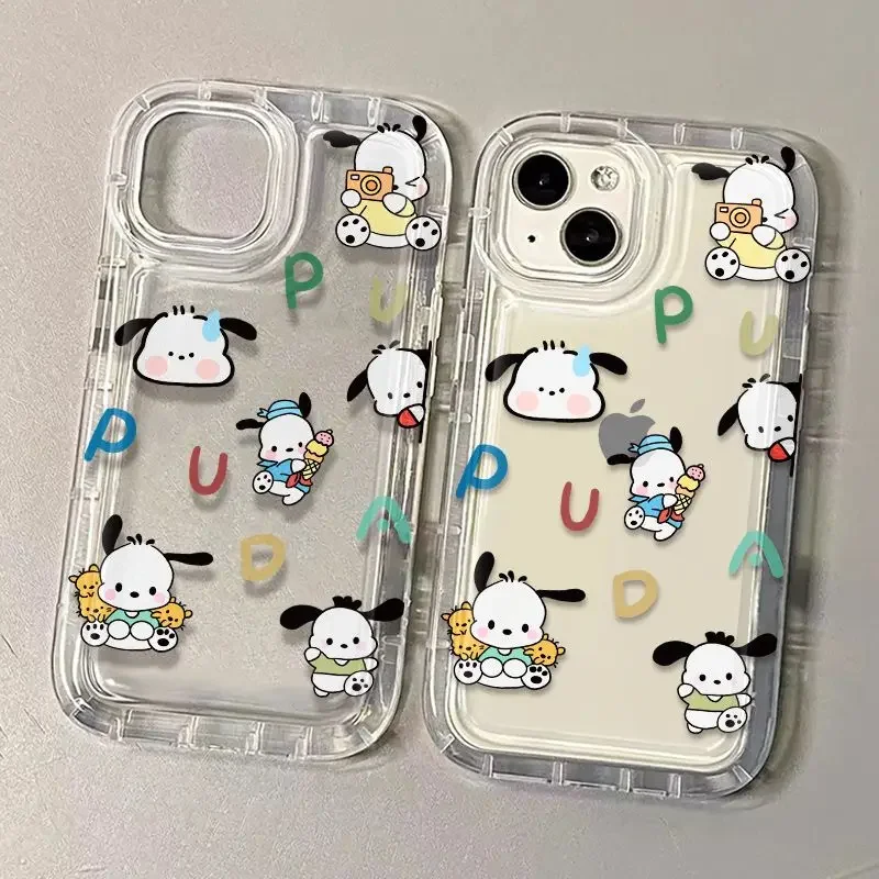 Sanrio Lovely Pochacco Happy Kawaii Cartoon Phone Case For iPhone 15 14 13 12 11 Pro Max XR XS Max 7 8 Plus Y2K Nice Cute Cover