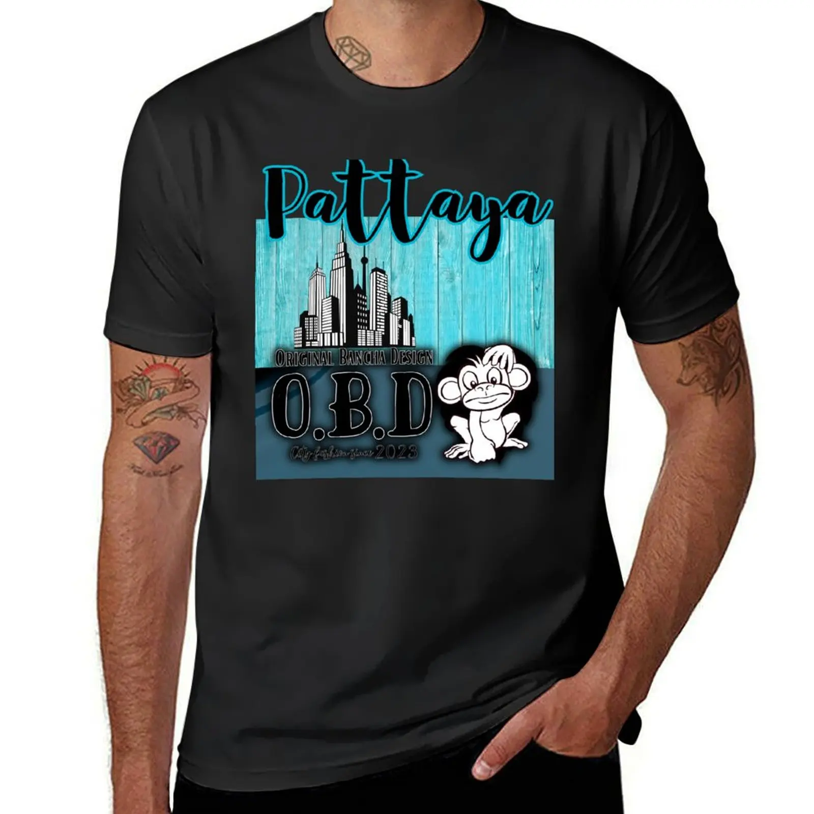 O.B.D Pattaya city edition T-Shirt Short sleeve tee kawaii clothes new edition hippie clothes heavy weight t shirts for men