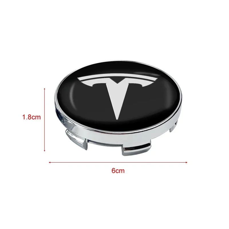 4Pcs 56/60mm Car Wheel Center Hub Caps Sticker Emblem Accessories For Tesla Model 3 2022 Y X S Cc3 Cybertruck 2021 Y Juguete