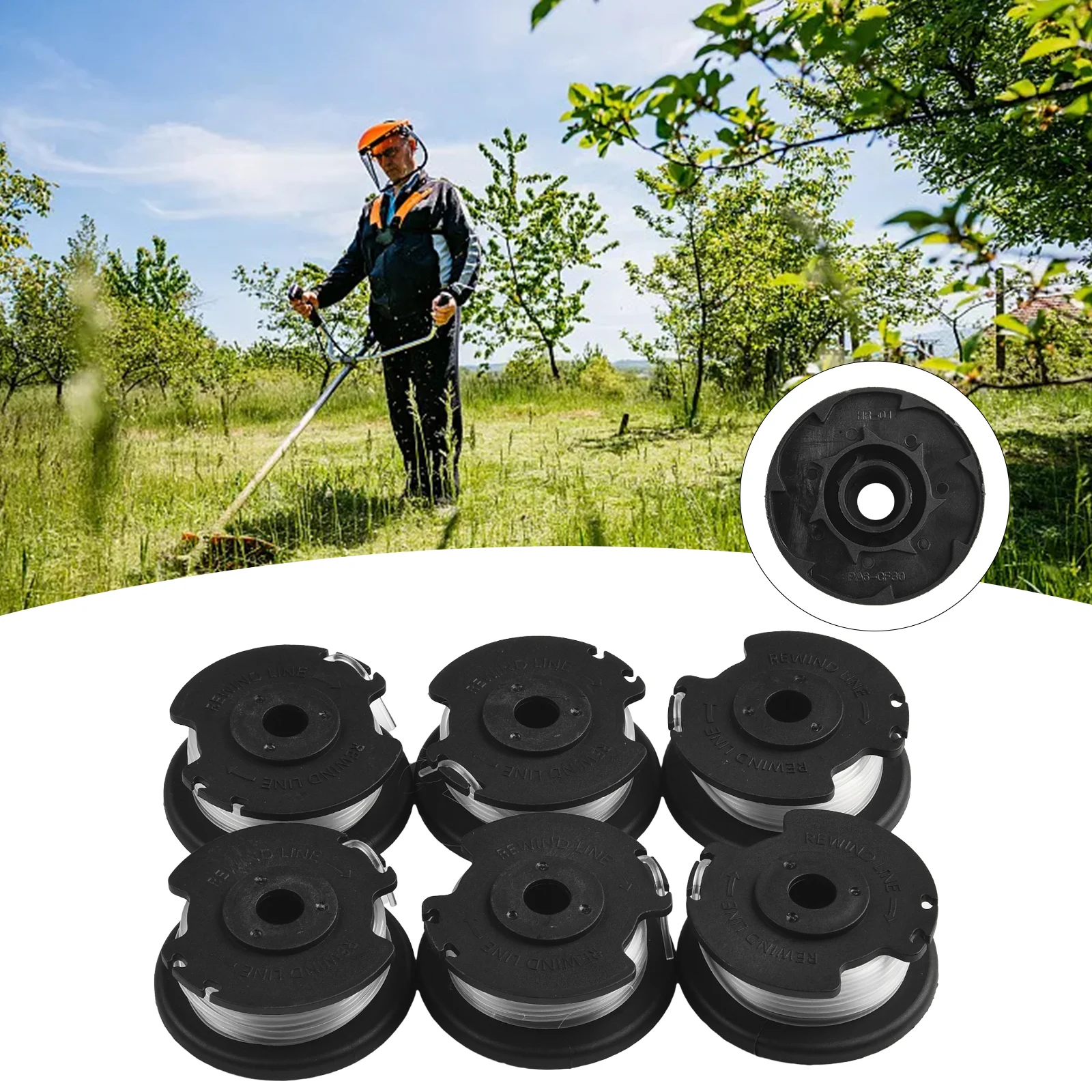 for 6 Pack Spool Line Replacement for Hyper Tough 20V for Max String for trimmers Fits Auto Feed Cutting System and Multiple