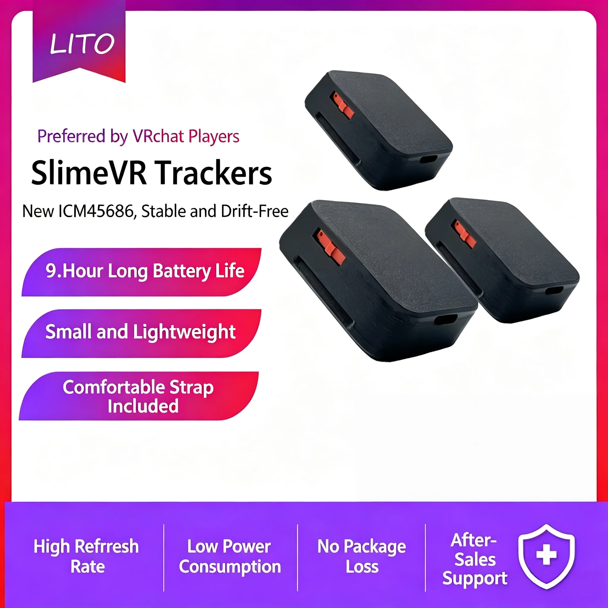 ICM45686 DIY-SlimeVR Full Body Tracker, 800mAh Battery Wireless VR Motion Capture Tracker Without Base Station