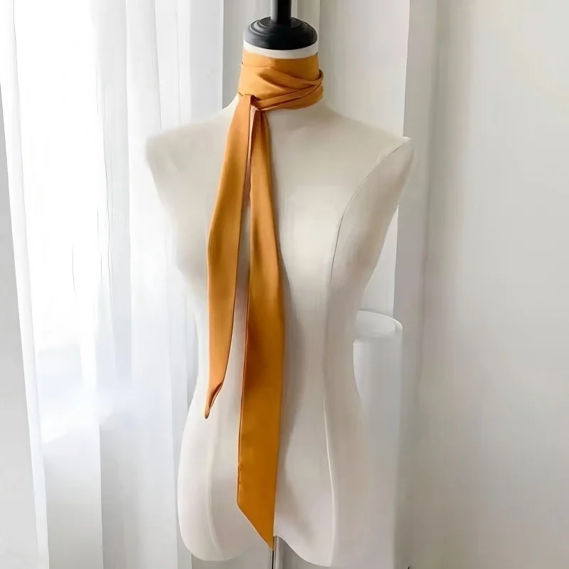 5x200cm Solid Silk Hairbands for Women