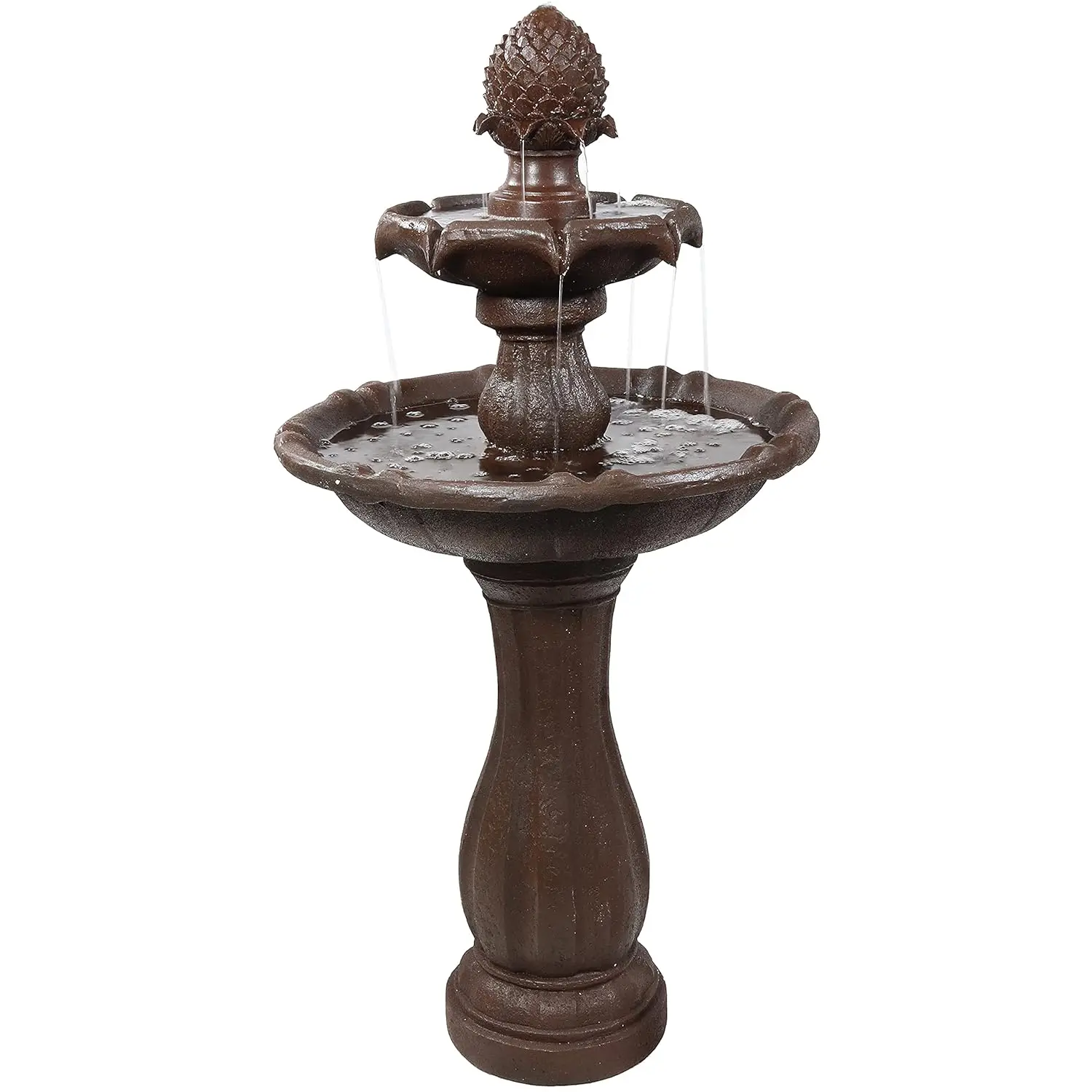 

Sunnydaze Pineapple 46-Inch 2-Tier Outdoor Solar Fountain - Decorative Water Fountain with Pump for Garden, Patio,, Customized