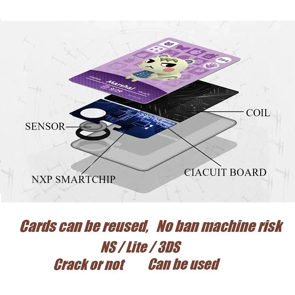 Nuova carta a foglia incrociata NS Switch Nuova scheda NFC Animal Crossing 3DS 031-054