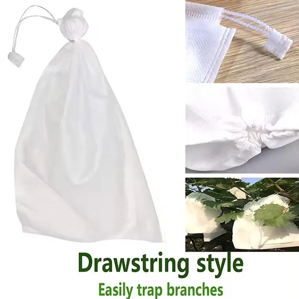 100Pcs Grapes Protection Bags Fruit Vegetables Nonwoven Anti-Bird Garden Cover Mesh Prevention Fabric Net Supplies Insect S8C7