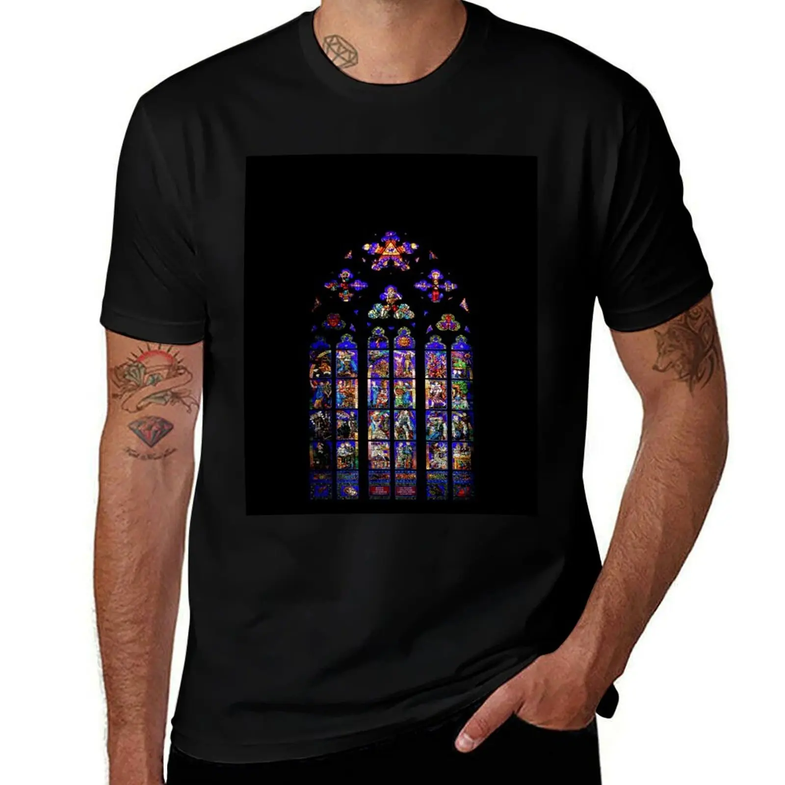 

Stained Glass - Prague, St. Vitus Cathedral 2 T-Shirt anime t shirts oversize essential t shirt t shirt man designer T-shirt