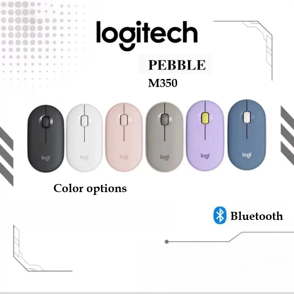 Logitech M350 Mouse wireless Bluetooth Clic silenzioso Sottile e portatile Funziona per Mac Windows Laptop PC Home Office Viaggi