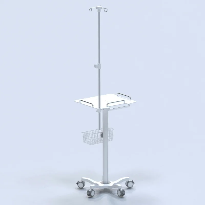 Multi-Functional Medical Mobile Cart With Infusion Rod Monitor Instrument Electrocardiogram Computer Trolley Hospital Use