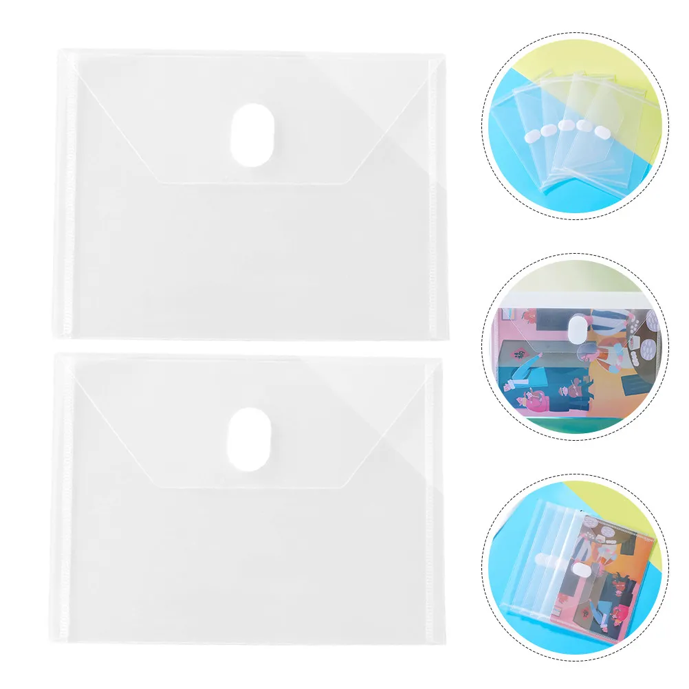 

24Pcs File Organizer Clear Plastic Envelopes Transparent Document Storage Folder Waterproof for Receipts Cash