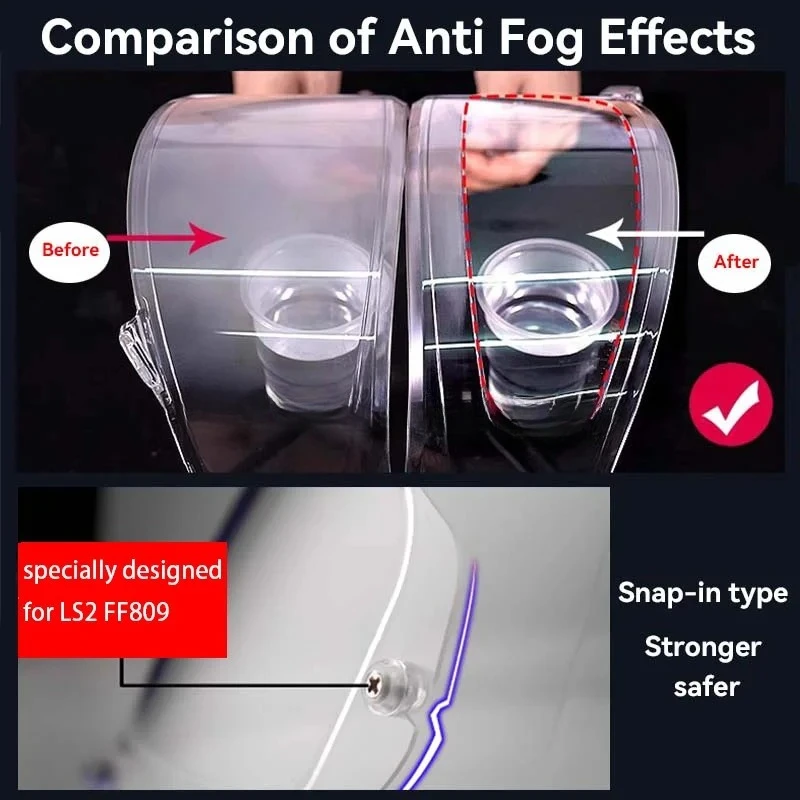 مكافحة الضباب ل LS2 FF809 Ff809 ff809 مكافحة الضباب ملصق واضح دراجة نارية خوذة قناع كامل الوجه كاسكو اكسسوارات فيلم ل ls2 ff809